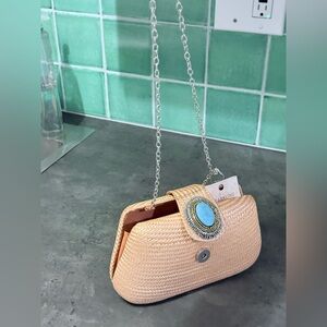 Kultura Filipino tightly woven natural fiber Clutch front closure centerpiece